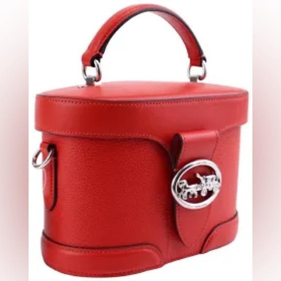 LIKE NEW COACH RED GEORGIE GEM CROSSBODY WITH SILVER HARDWARE - Picture 2 of 16